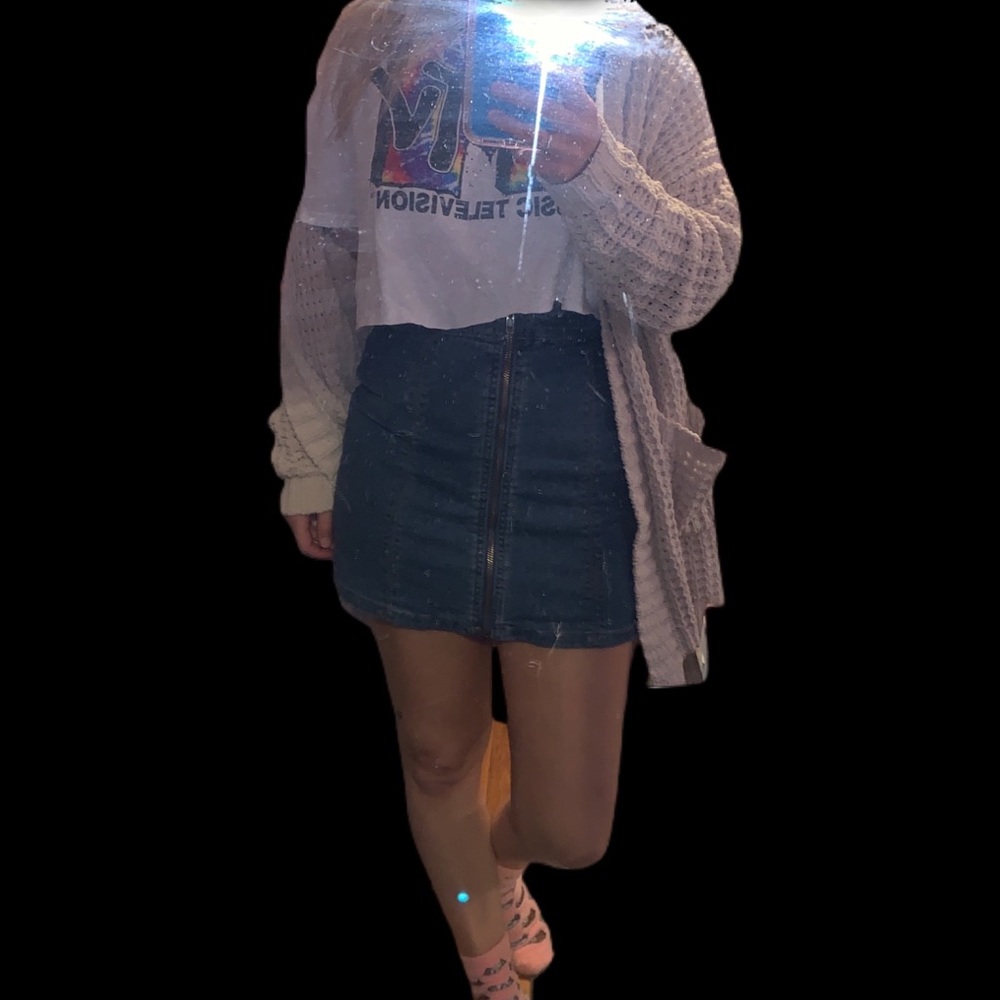 Forever 21 Zip-Up Denim Mini Skirt | Small